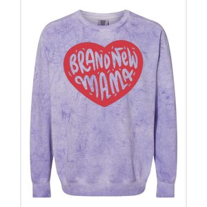 Brand New Mama Heart Gift Colorblast Crewneck Sweatshirt