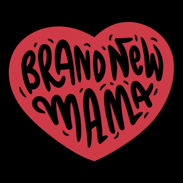 Brand New Mama Heart Gift Drawstring Bag