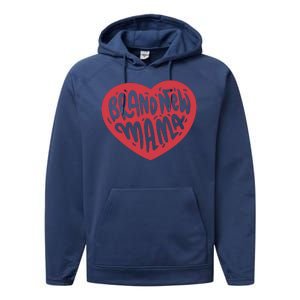 Brand New Mama Heart Gift Performance Fleece Hoodie