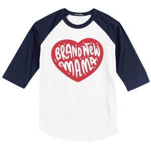 Brand New Mama Heart Gift Baseball Sleeve Shirt