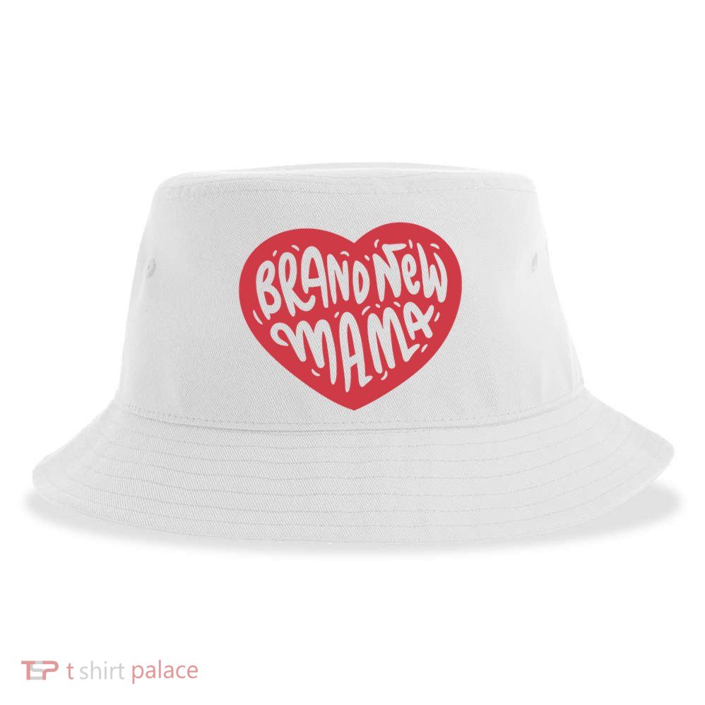 Brand New Mama Heart Gift Sustainable Bucket Hat