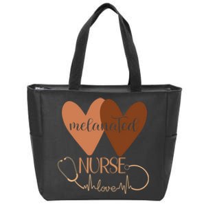 Black Nurse Melanated Woman Black History Month Nursing Crew Zip Tote Bag