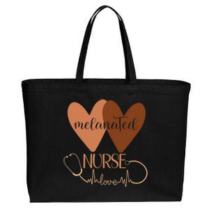 Black Nurse Melanated Woman Black History Month Nursing Crew Cotton Canvas Jumbo Tote