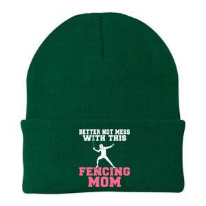 Better Not Mess With This Fencing Mom Gift Knit Cap Winter Beanie