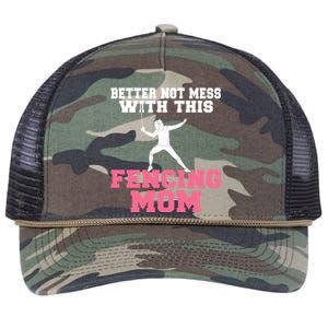 Better Not Mess With This Fencing Mom Gift Retro Rope Trucker Hat Cap