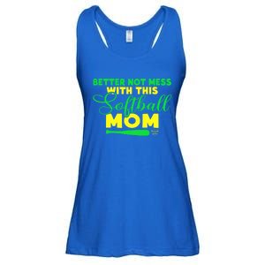 Better Not Mess With This Softball Mom Gift Ladies Essential Flowy Tank