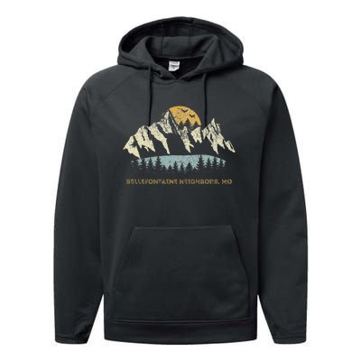 Bellefontaine Neighbors Missouri Mountain Sunset Sunrise Mo Performance Fleece Hoodie