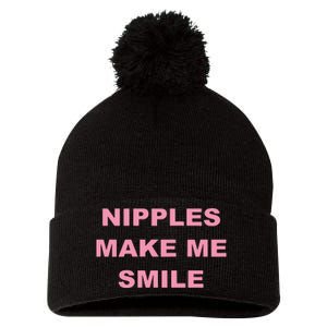 Bumper Nipples Make Me Smile Pom Pom 12in Knit Beanie