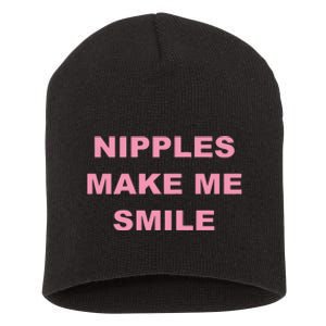 Bumper Nipples Make Me Smile Short Acrylic Beanie