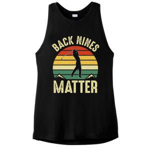 Back Nines Matter Funny Golfing Golf Lover Player Ladies PosiCharge Tri-Blend Wicking Tank