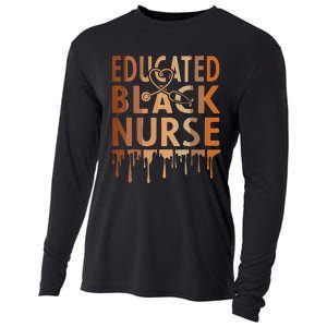 Black Nurse Melanin Nurse Educated Black History Month Nurse Cooling Performance Long Sleeve Crew