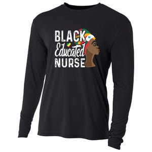 Black Nurse Melanin Nurse Educated Black History Month Nurse Cooling Performance Long Sleeve Crew