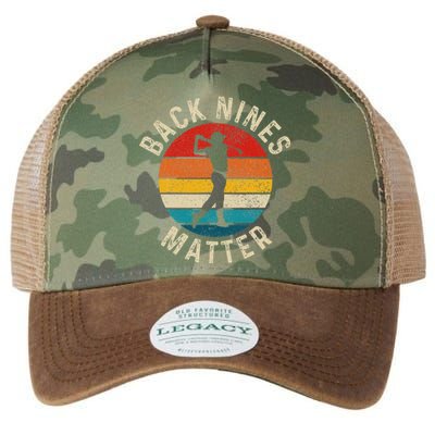 Back Nines Matter Funny Golf Gag Gifts Golfer Golfing Legacy Tie Dye Trucker Hat