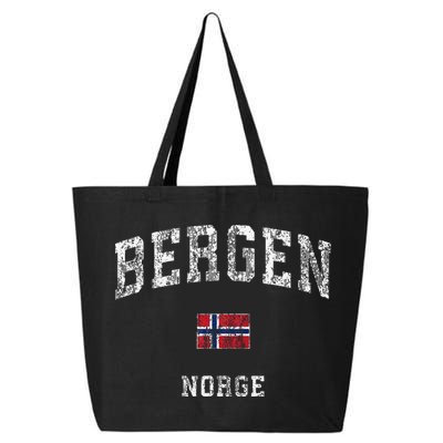 Bergen Norway Norge Vintage Athletic Sports 25L Jumbo Tote