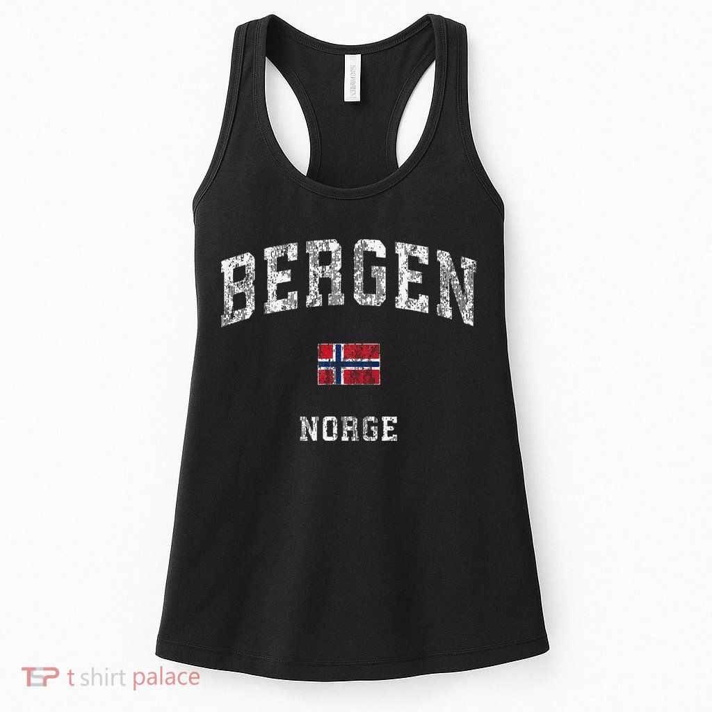 Bergen Norway Norge Vintage Athletic Sports Womens Tank Top