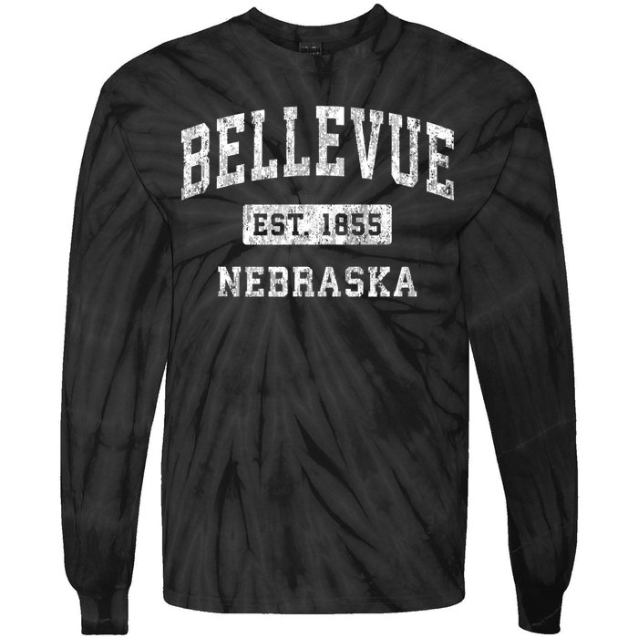 Bellevue Nebraska Ne Vintage Established Sports Tie-Dye Long Sleeve Shirt