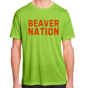 Beaver Nation Orange Distressed Font Adult ChromaSoft Performance T-Shirt