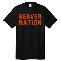 Beaver Nation Orange Distressed Font Tall T-Shirt