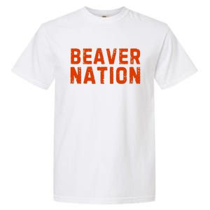 Beaver Nation Orange Distressed Font Garment-Dyed Heavyweight T-Shirt