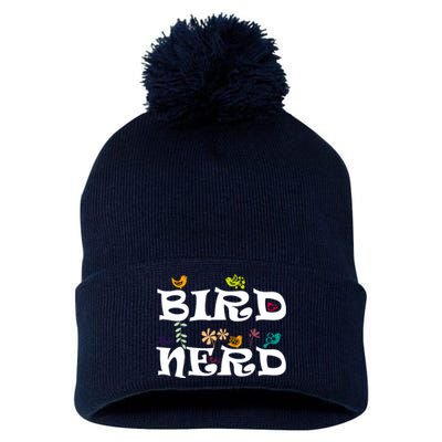 Bird Nerd Ornithology Science Birds Spicies Birdwatching Pom Pom 12in Knit Beanie