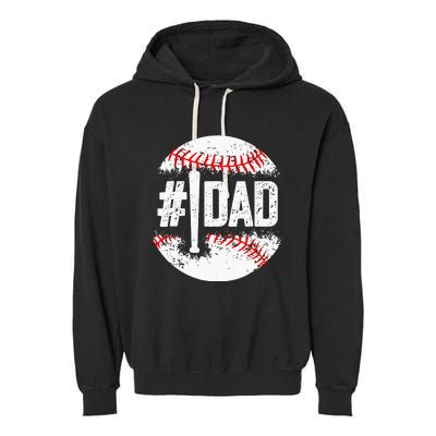 Baseball Number One Daddy Son Baseball Fathers Day Garment-Dyed Fleece Hoodie