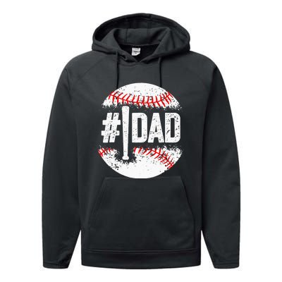 Baseball Number One Daddy Son Baseball Fathers Day Performance Fleece Hoodie