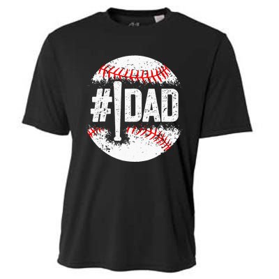 Baseball Number One Daddy Son Baseball Fathers Day Cooling Performance Crew T-Shirt