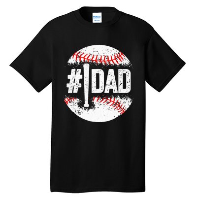 Baseball Number One Daddy Son Baseball Fathers Day Tall T-Shirt