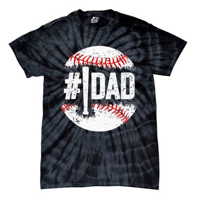 Baseball Number One Daddy Son Baseball Fathers Day Tie-Dye T-Shirt