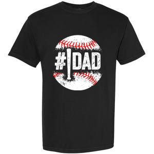 Baseball Number One Daddy Son Baseball Father's Day Garment-Dyed Heavyweight T-Shirt