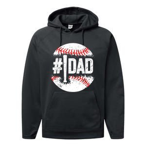 Baseball Number One Daddy Son Baseball Father's Day Performance Fleece Hoodie