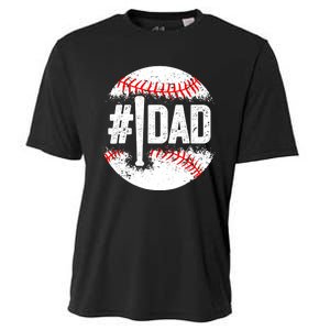 Baseball Number One Daddy Son Baseball Father's Day Cooling Performance Crew T-Shirt