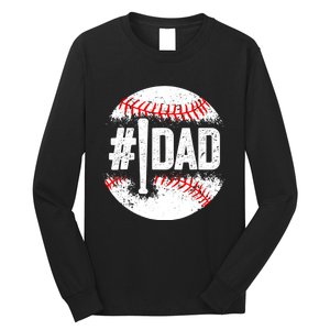 Baseball Number One Daddy Son Baseball Father's Day Long Sleeve Shirt