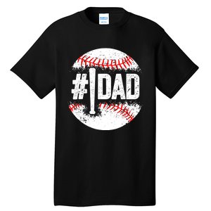 Baseball Number One Daddy Son Baseball Father's Day Tall T-Shirt