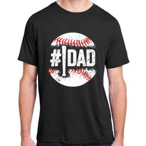 Baseball Number One Daddy Son Baseball Father's Day Adult ChromaSoft Performance T-Shirt