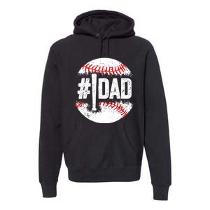 Baseball Number One Daddy Son Baseball Father's Day Premium Hoodie