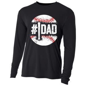 Baseball Number One Daddy Son Baseball Father's Day Cooling Performance Long Sleeve Crew