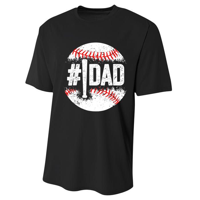 Baseball Number One Daddy Son Baseball Father's Day Performance Sprint T-Shirt