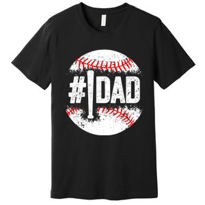 Baseball Number One Daddy Son Baseball Father's Day Premium T-Shirt