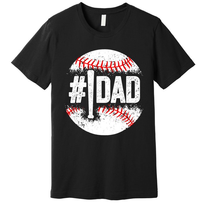 Baseball Number One Daddy Son Baseball Father's Day Premium T-Shirt