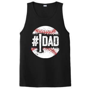 Baseball Number One Daddy Son Baseball Father's Day PosiCharge Competitor Tank