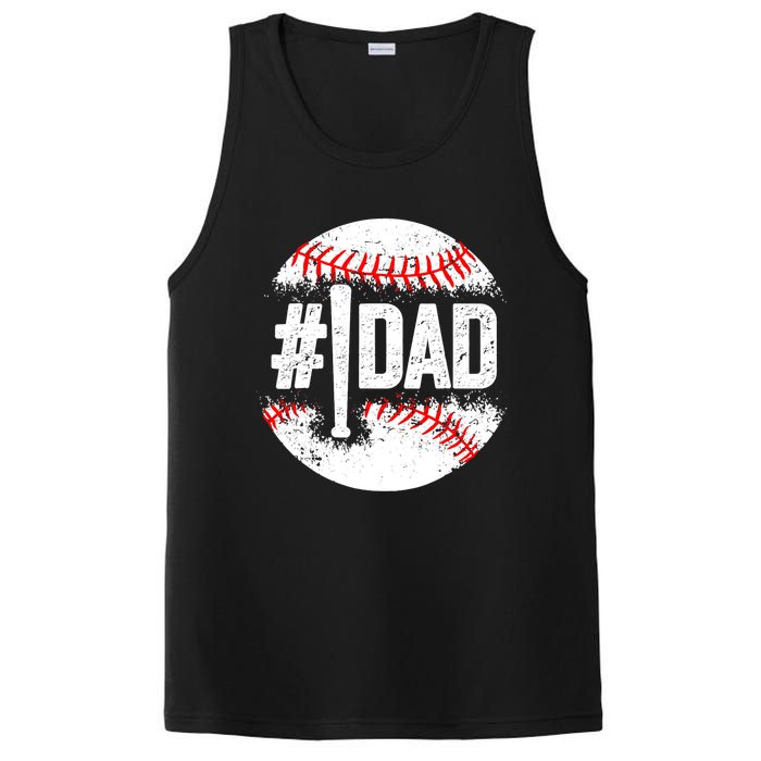 Baseball Number One Daddy Son Baseball Father's Day PosiCharge Competitor Tank