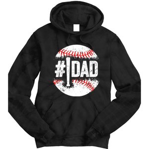 Baseball Number One Daddy Son Baseball Father's Day Tie Dye Hoodie