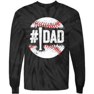 Baseball Number One Daddy Son Baseball Father's Day Tie-Dye Long Sleeve Shirt