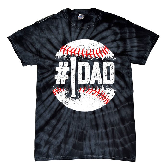 Baseball Number One Daddy Son Baseball Father's Day Tie-Dye T-Shirt