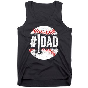 Baseball Number One Daddy Son Baseball Father's Day Tank Top