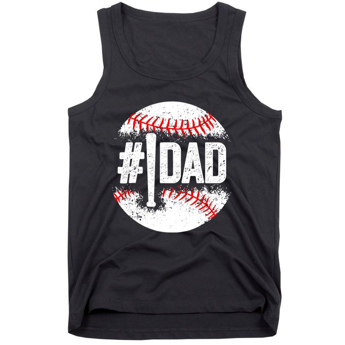 Baseball Number One Daddy Son Baseball Father's Day Tank Top