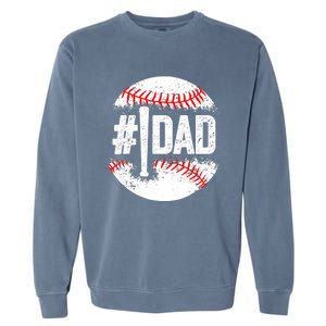 Baseball Number One Daddy Son Baseball Father's Day Garment-Dyed Sweatshirt