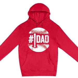 Baseball Number One Daddy Son Baseball Father's Day Premium Pullover Hoodie