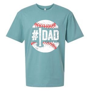 Baseball Number One Daddy Son Baseball Father's Day Sueded Cloud Jersey T-Shirt